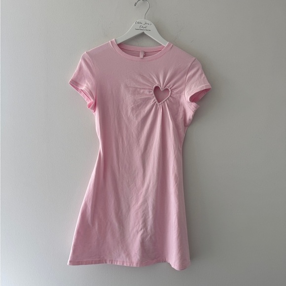SKIMS Heart Cotton Jersey TShirt Mini Dress in Cherry Blossom L - Picture 4 of 9